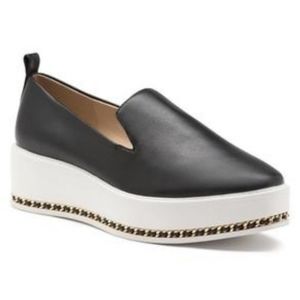 Karl Lagerfeld Brea Platform Sneaker Black Leather, size 6
